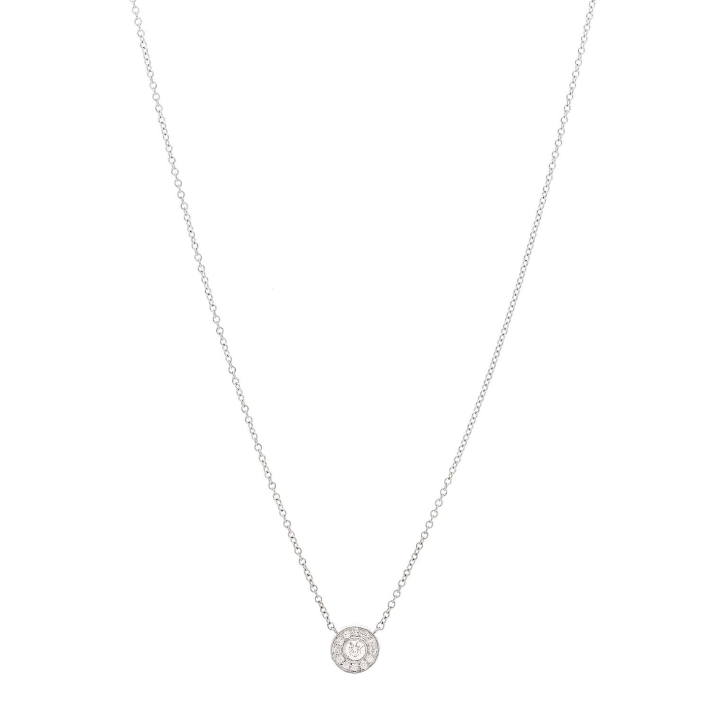Platinum Diamond .14ctw Circlet Pendant Necklace
