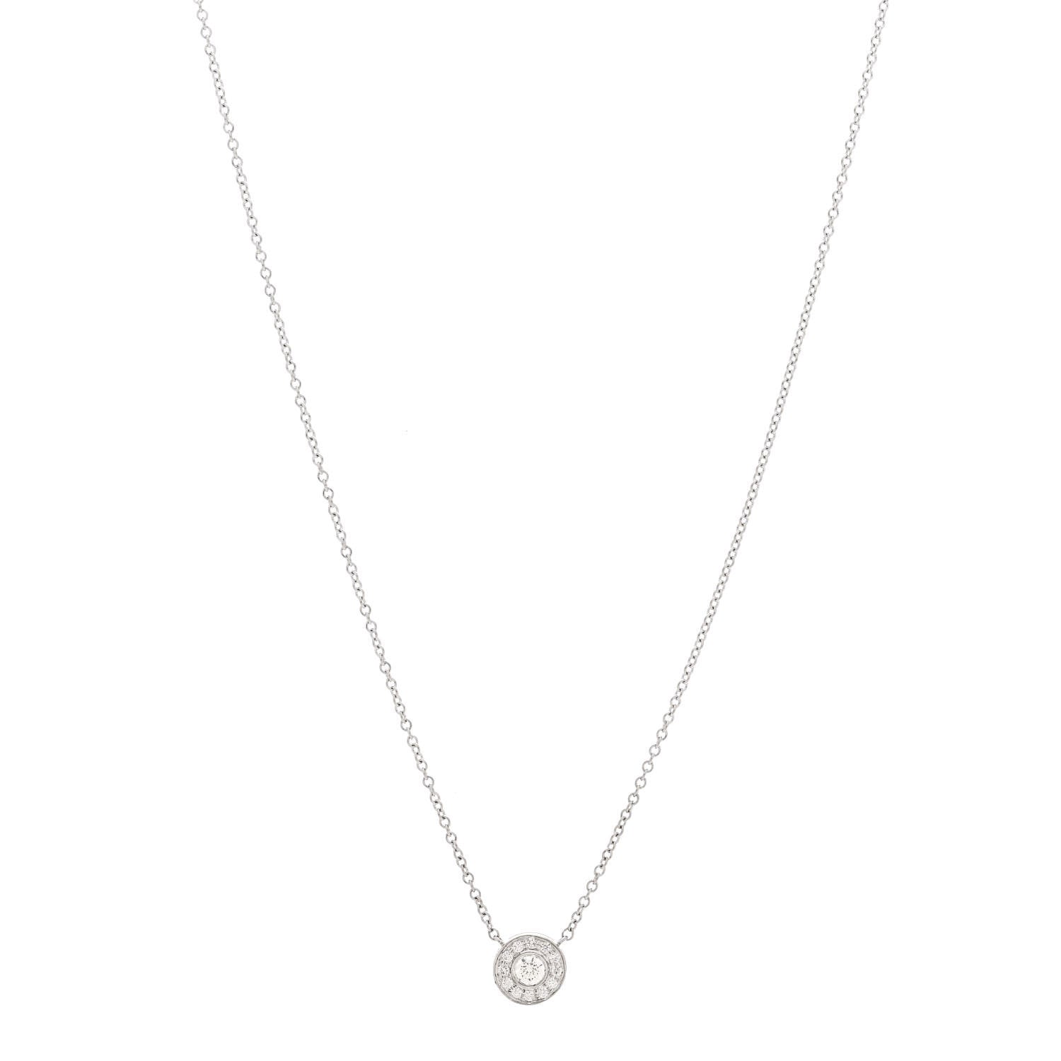 Tiffany Platinum Diamond .14ctw Circlet Pendant Necklace 1 of 5