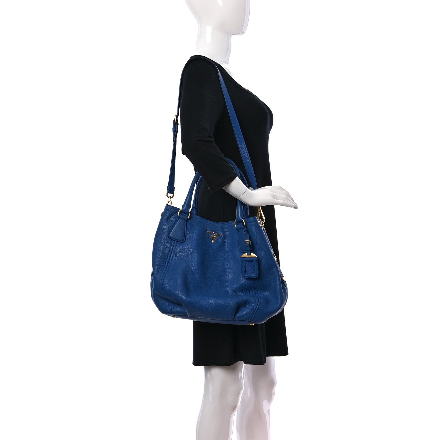 Prada Vitello Daino Satchel Azzurro 2 of 15
