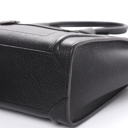 Celine Drummed Calfskin Nano Luggage Black 10 of 10