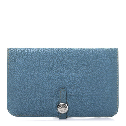 Hermes Togo Dogon Duo Wallet Blue Jean 1 of 11