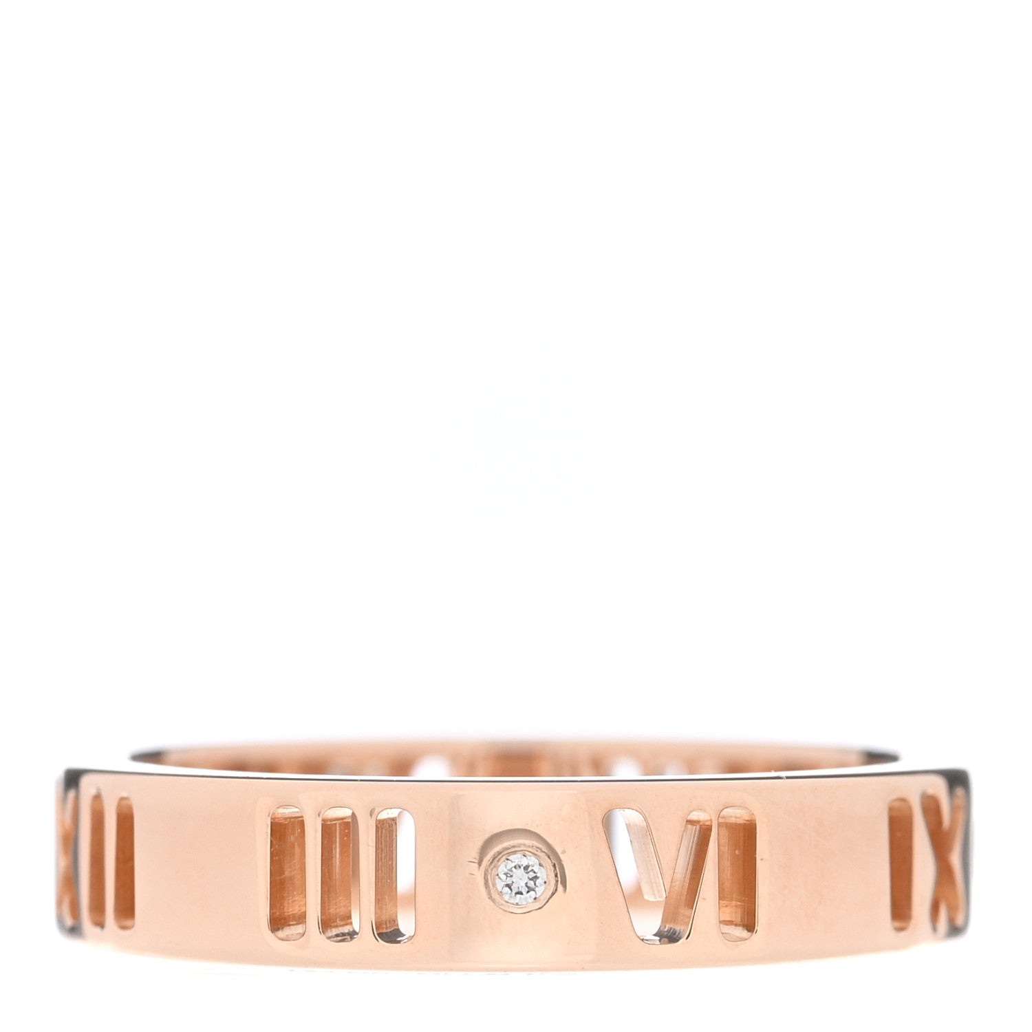 Tiffany 18K Rose Gold Diamond Atlas Pierced Ring 46 3.75 3 of 4