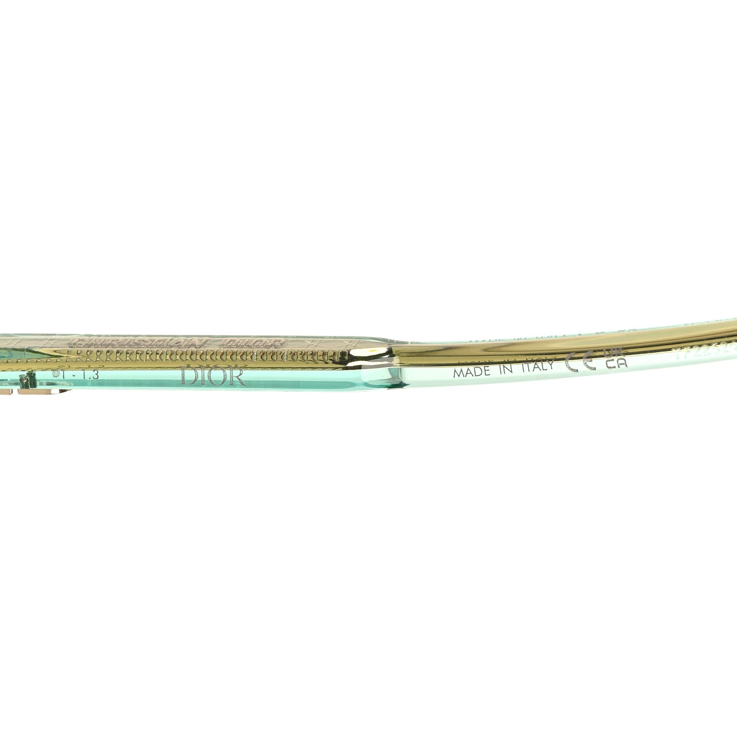 Christian Dior Acetate Cannage DiorHighlight S21F Square Sunglasses Transparent Blue Green 5 of 7
