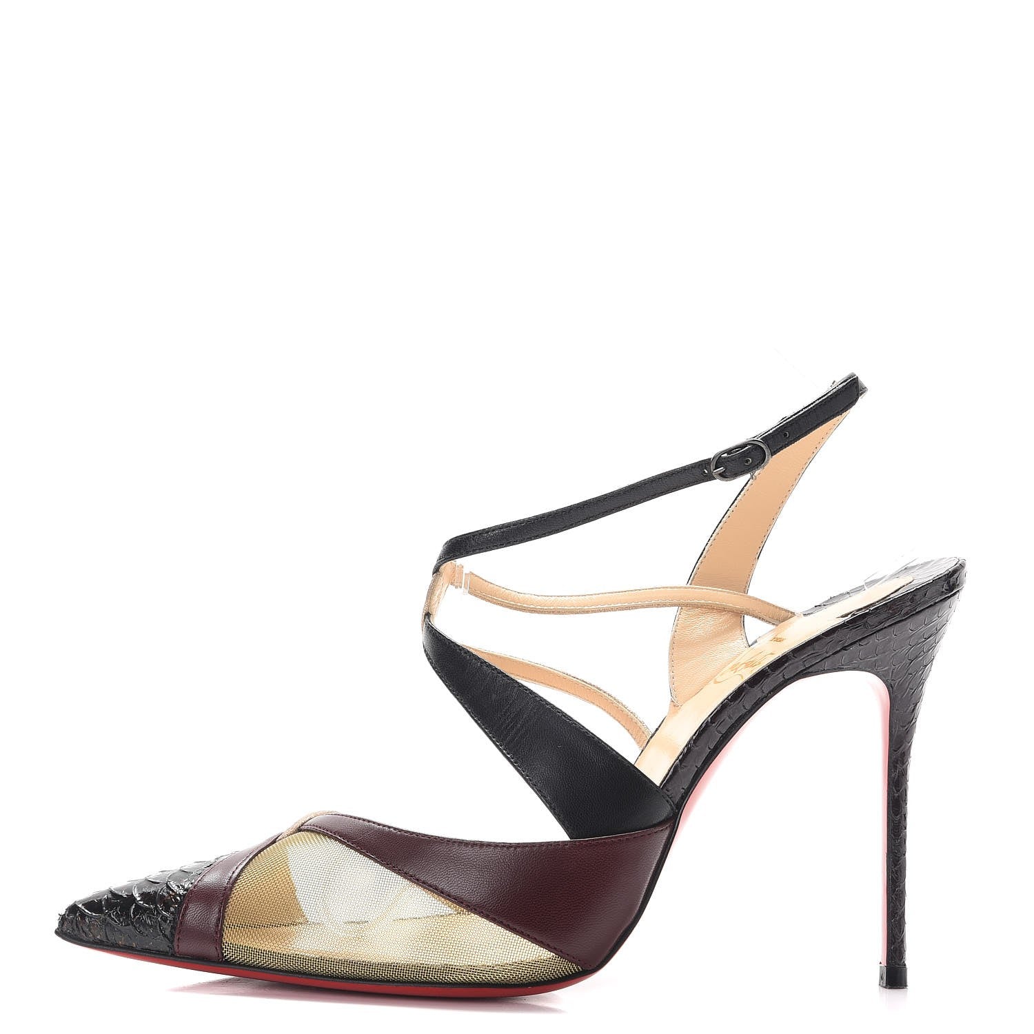 Christian Louboutin Python Kid Suede Mesh Evoluta 100 Pumps 38.5 Multi 1 of 16