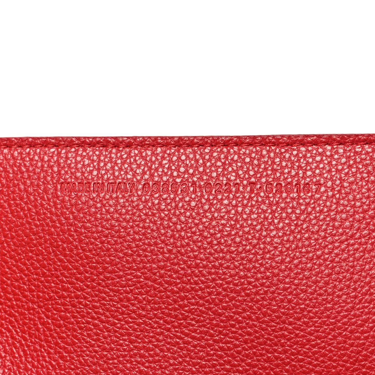 Grained Calfskin Neo Classic Gold Hardware Large Top Handle Bag Medium Red