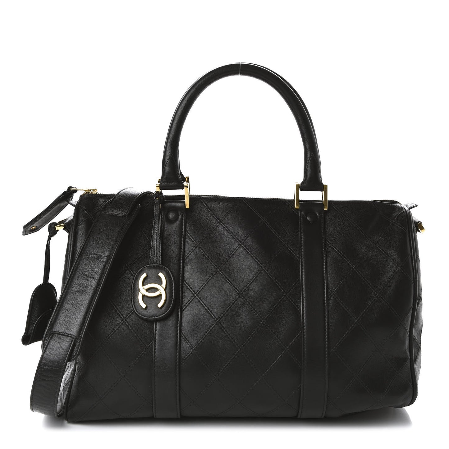 Calfskin Stitched CC Boston Black