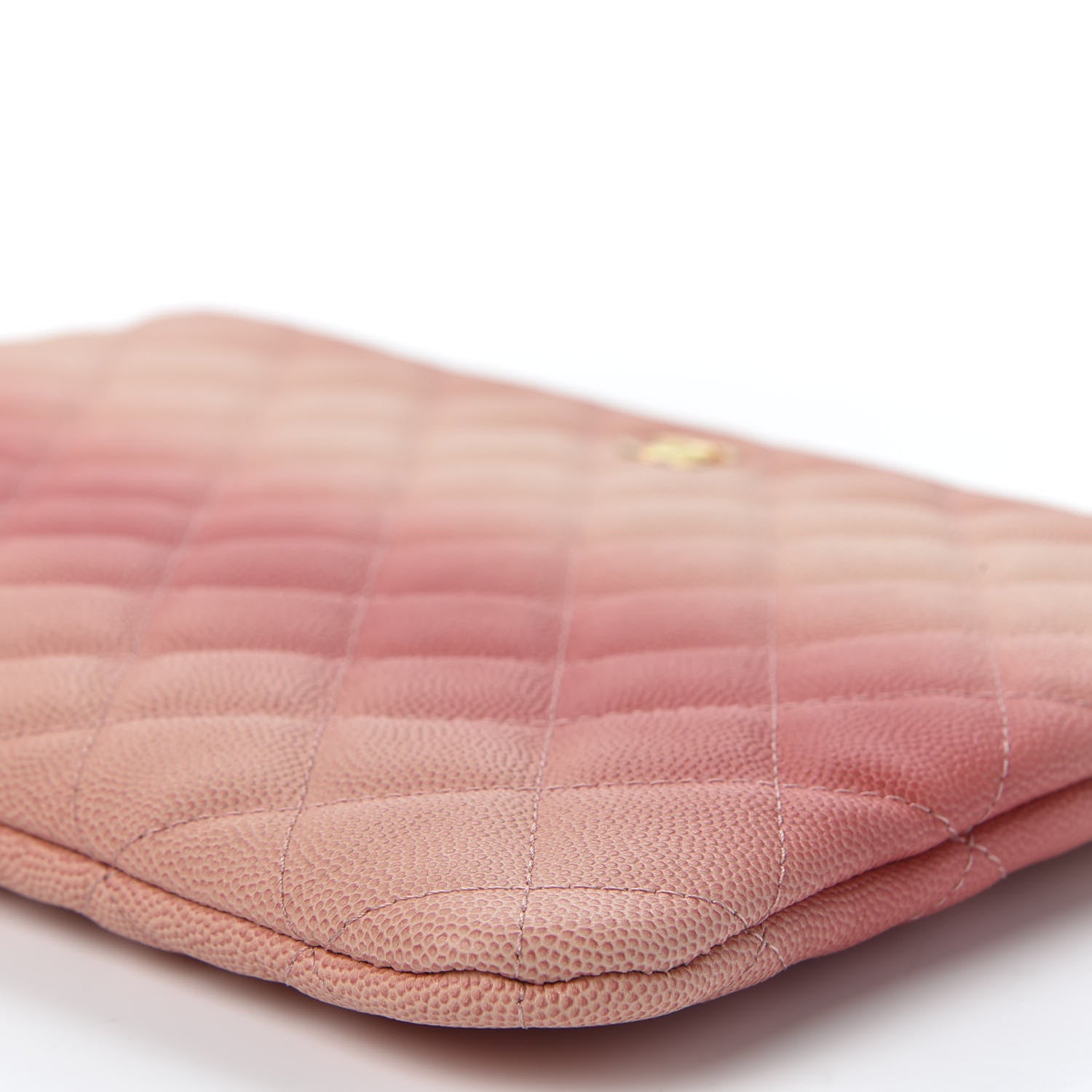 Chanel Caviar Quilted Ombre Medium Cosmetic Case Coral 6 of 9