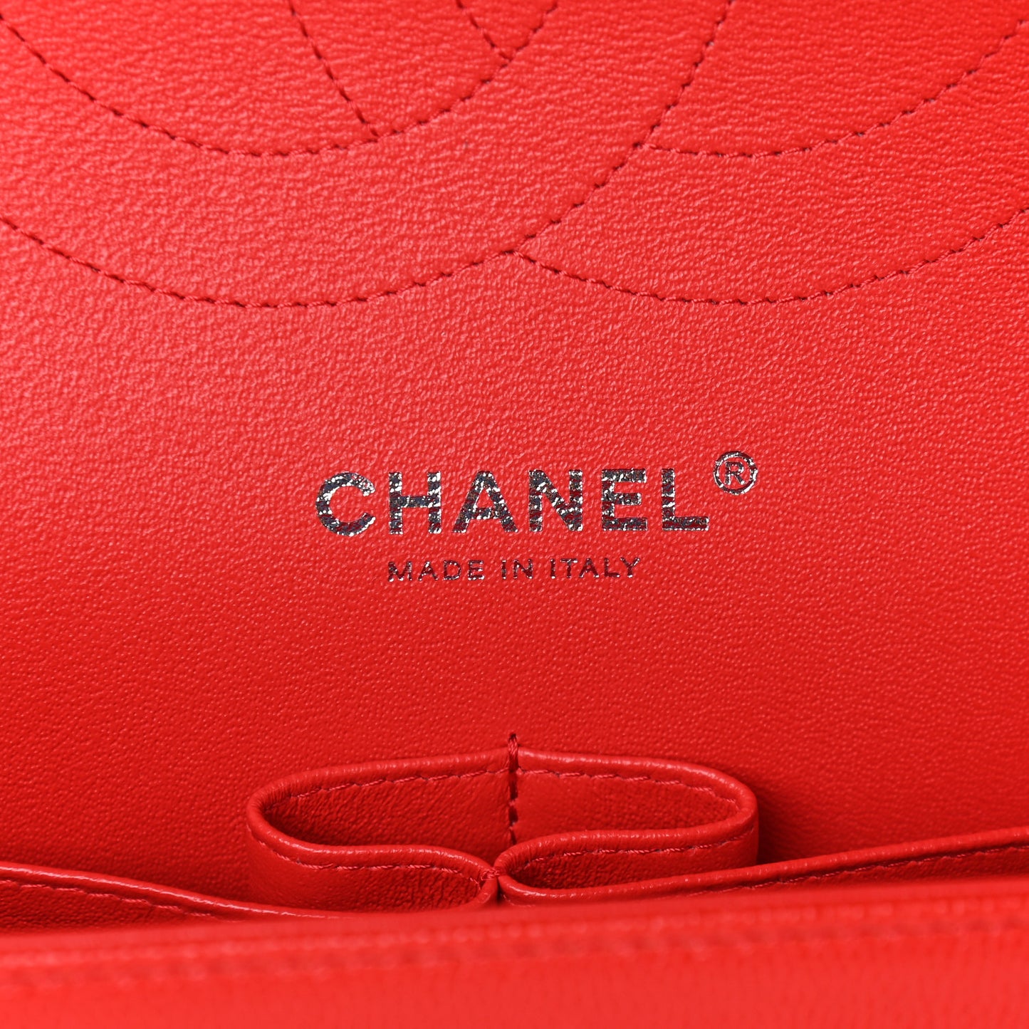 Caviar Chevron Quilted Jumbo Double Flap Dark Red