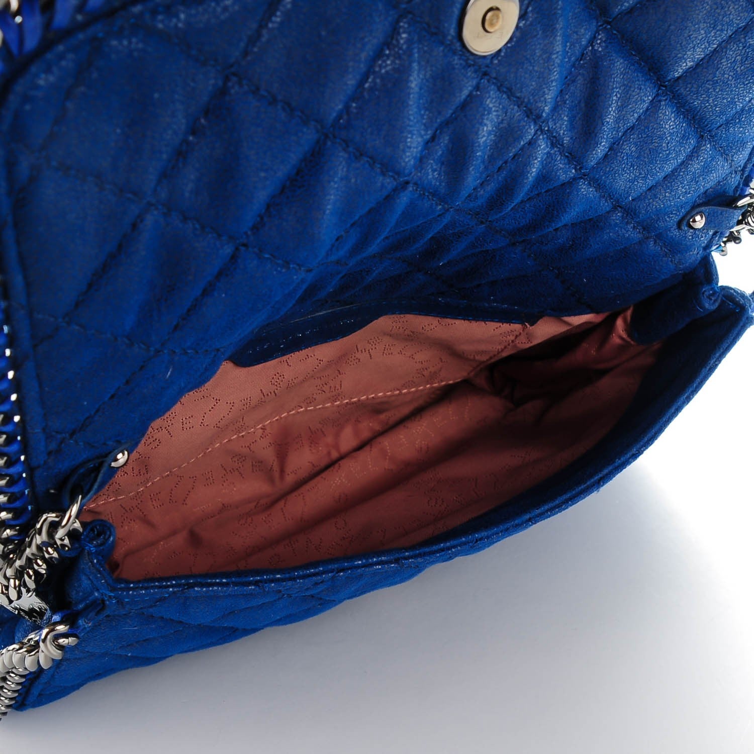 Stella McCartney Shaggy Deer Quilted Falabella Clutch Blue 5 of 8