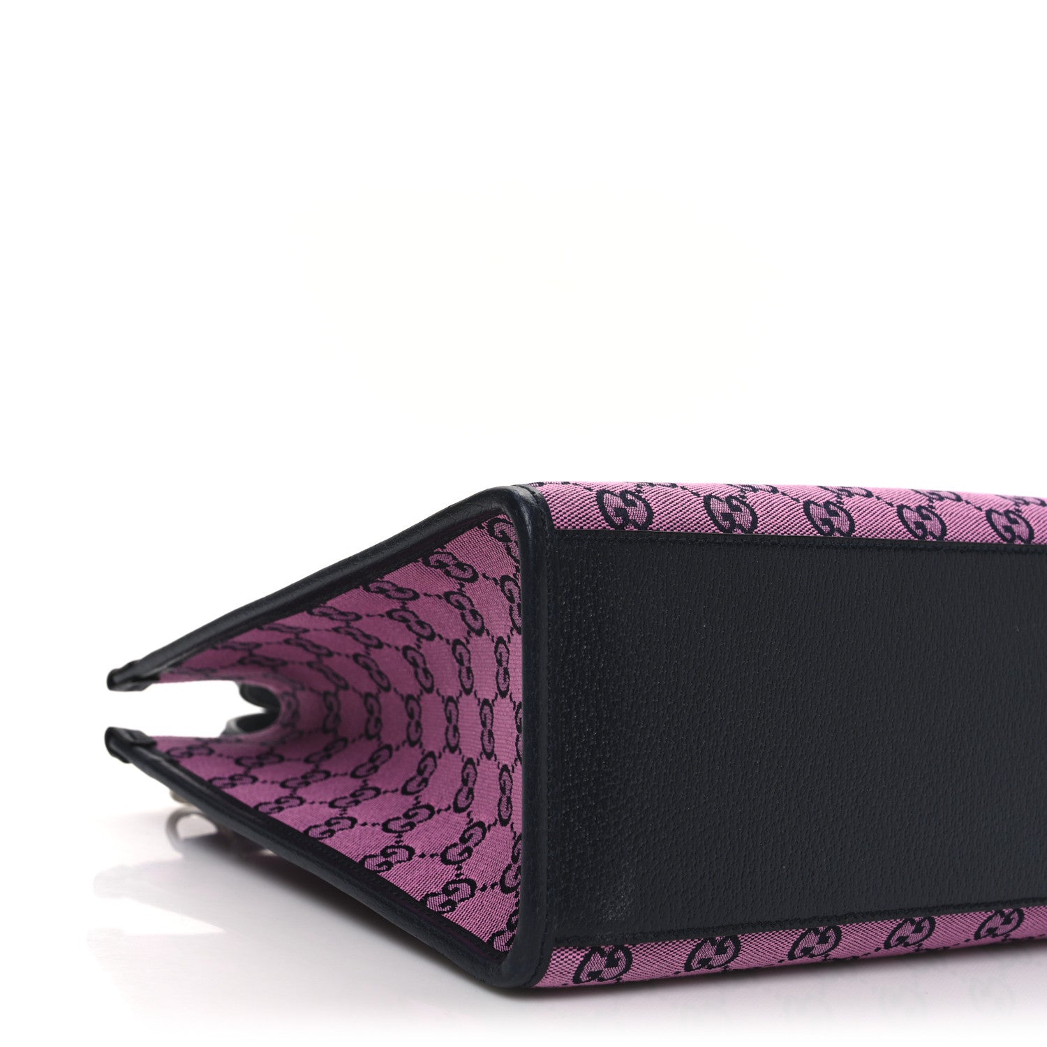 Gucci Monogram Multicolor Textured Dollar Calfskin Small Retro Interlocking G Tote Bag Pink Blue 8 of 12