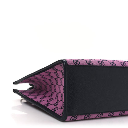 Gucci Monogram Multicolor Textured Dollar Calfskin Small Retro Interlocking G Tote Bag Pink Blue 8 of 12