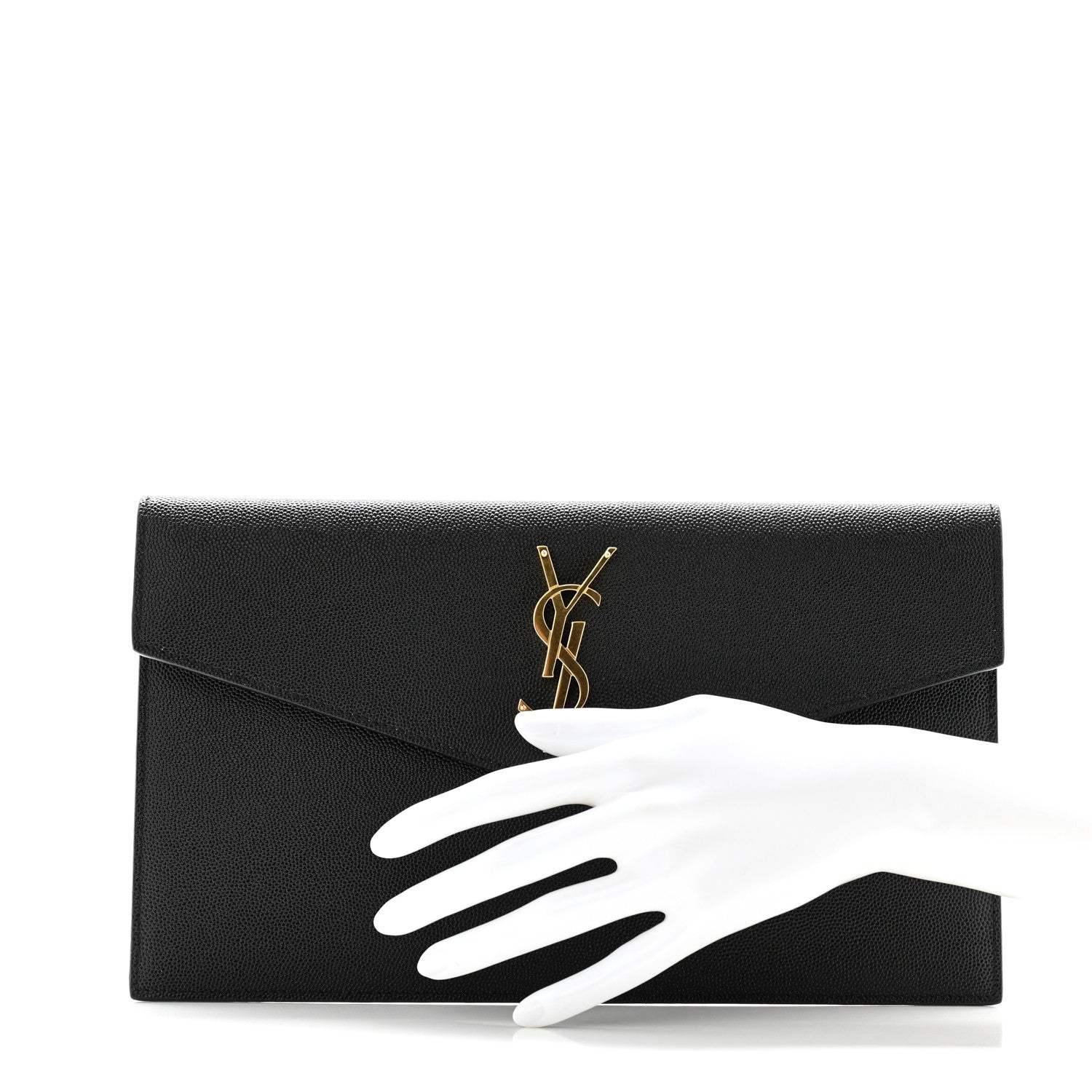 Saint Laurent Grain De Poudre Uptown Pouch Black 2 of 8