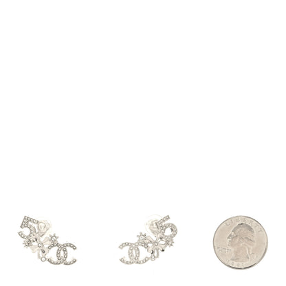 Chanel Crystal Star 5 CC Earrings Silver 2 of 4