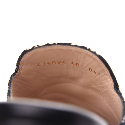Gucci Lace Malaga Kid Womens Princetown Slippers 40 Black Skin Rose 10 of 11