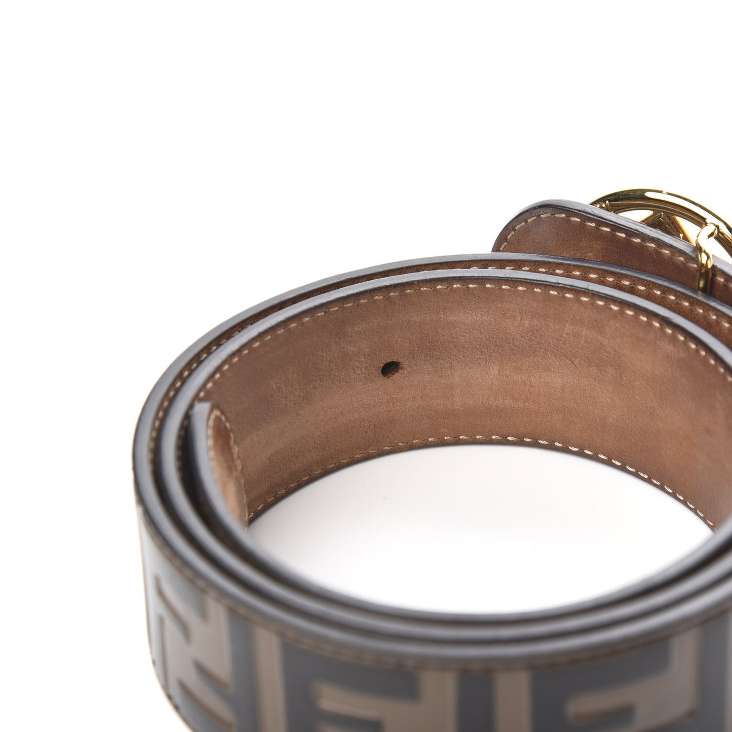 Vitello F is Fendi Bi-Color FF 1974 Embossed Belt 85 34 Maya Black