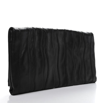 Prada Nappa Pleated Clutch Black 3 of 6
