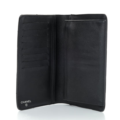 Chanel Calfskin Chevron CC All Day Long Yen Wallet Black 4 of 5