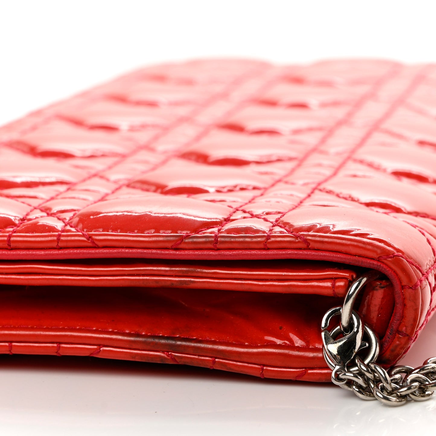 Patent Cannage Lady Dior Convertible Clutch Red