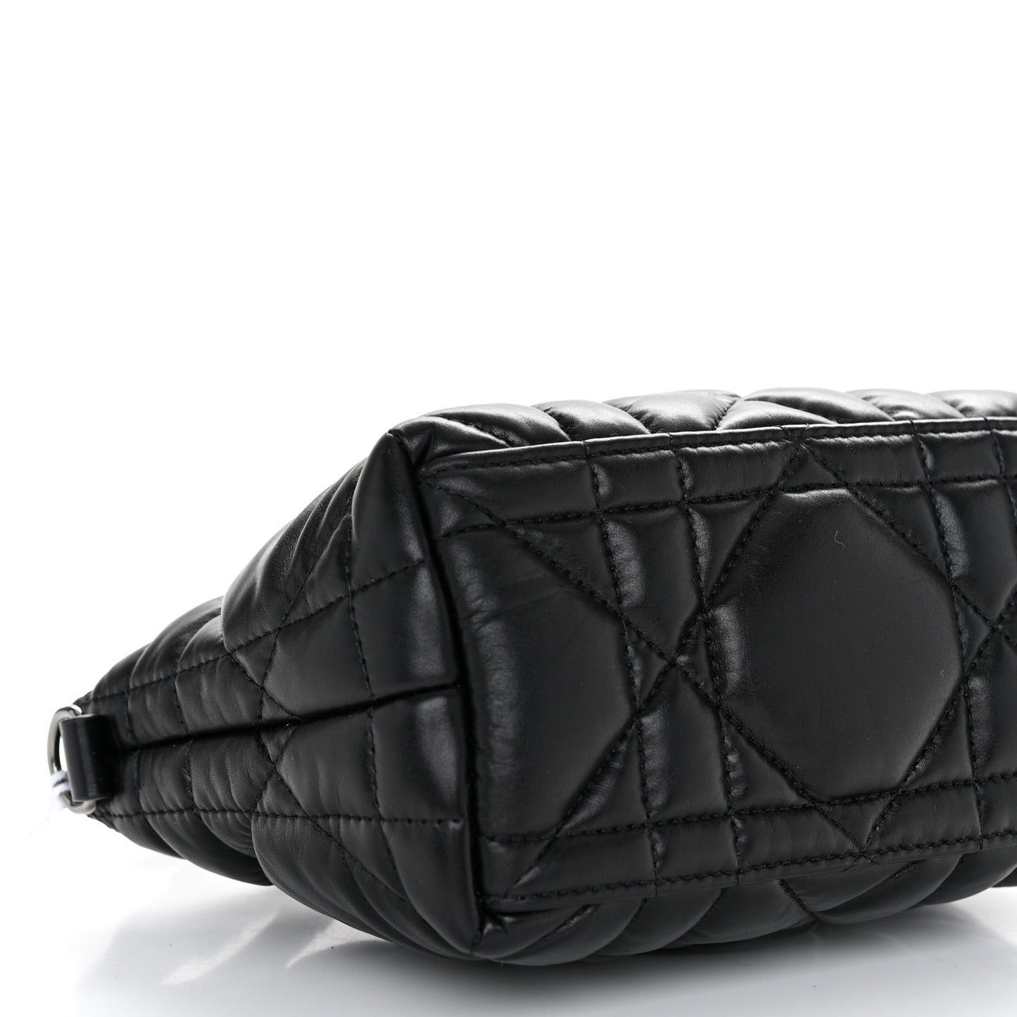 Calfskin Macrocannage Small Diortravel Nomad Pouch Black