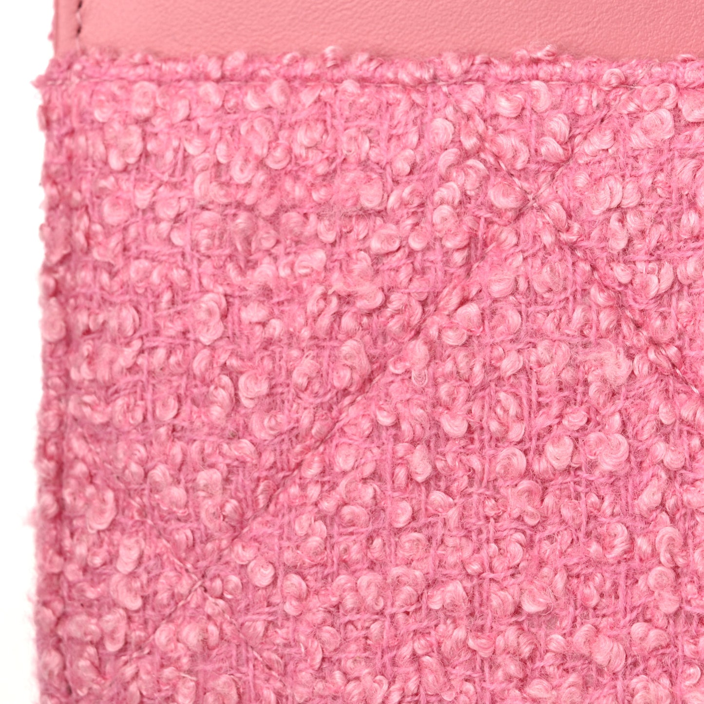 Wool Tweed Lambskin Quilted Chanel 19 Wallet On Chain WOC Pink