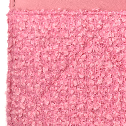 Chanel Wool Tweed Lambskin Quilted Chanel 19 Wallet On Chain WOC Pink 12 of 13