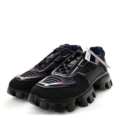 Prada Rubber Knit Fabric Iridescent Mens Cloudbust Thunder Sneakers 10.5 Black 4 of 10