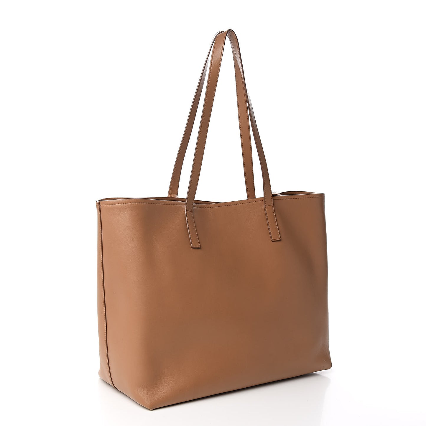 City Calfskin Shopping Tote Caramel Black
