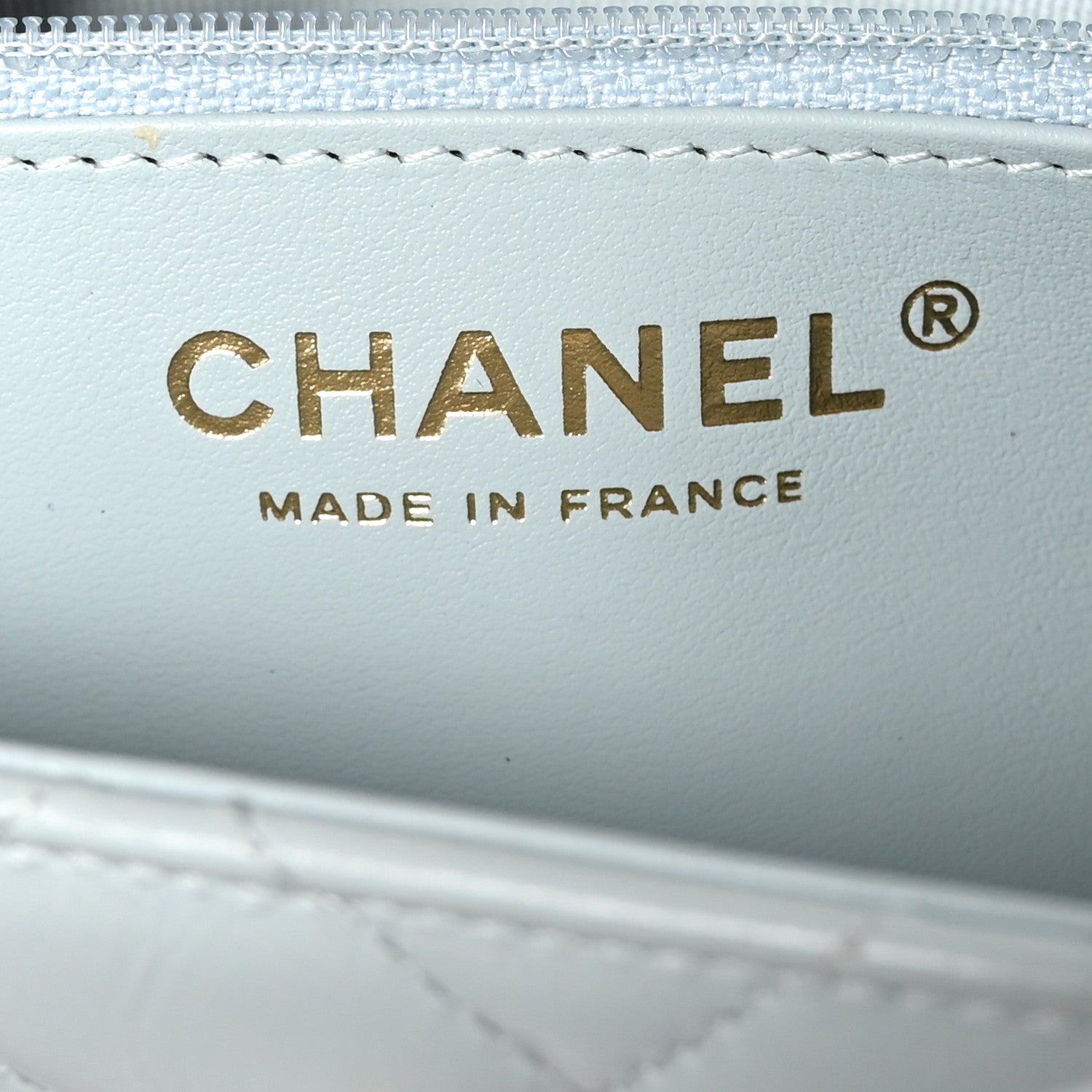 Chanel Shiny Aged Calfskin Quilted Nano Kelly Shopper Light Blue 6 of 12
