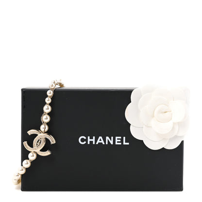 Chanel Metal Pearl Chain CC Long Necklace Gold 5 of 5