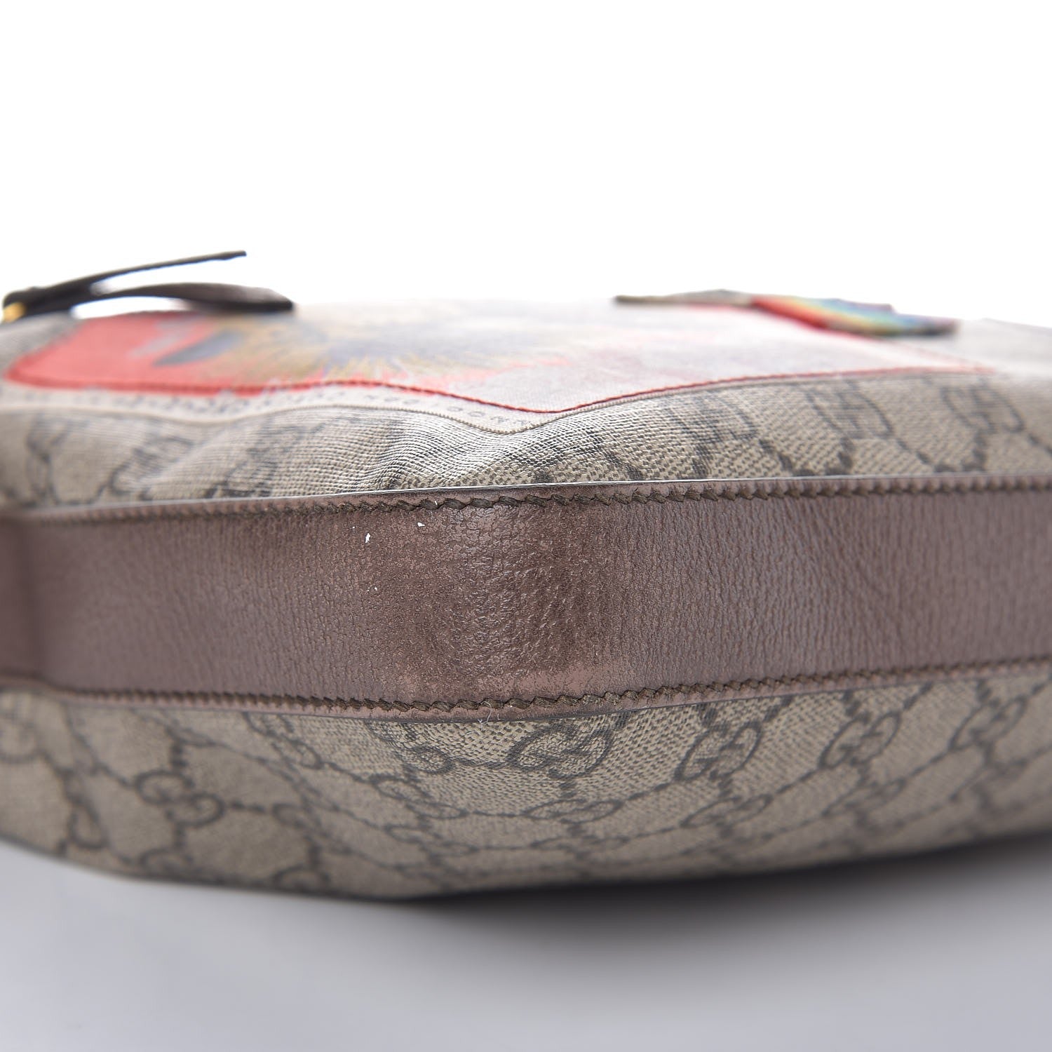 Gucci Soft GG Supreme Monogram Courrier Web Medium Flat Messenger Bag Beige New Acero Multicolor 10 of 12