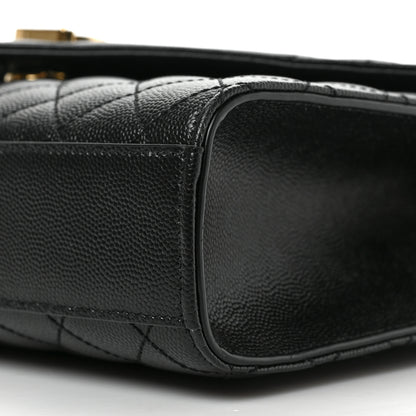 Saint Laurent Grain De Poudre Textured Mixed Matelasse Triquilt Medium Monogram Satchel Black 8 of 8