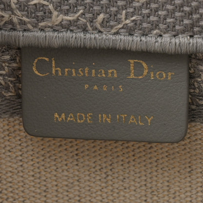 Christian Dior Canvas Embroidered Toile De Jouy Reverse Mini Book Tote With Strap Grey 6 of 12