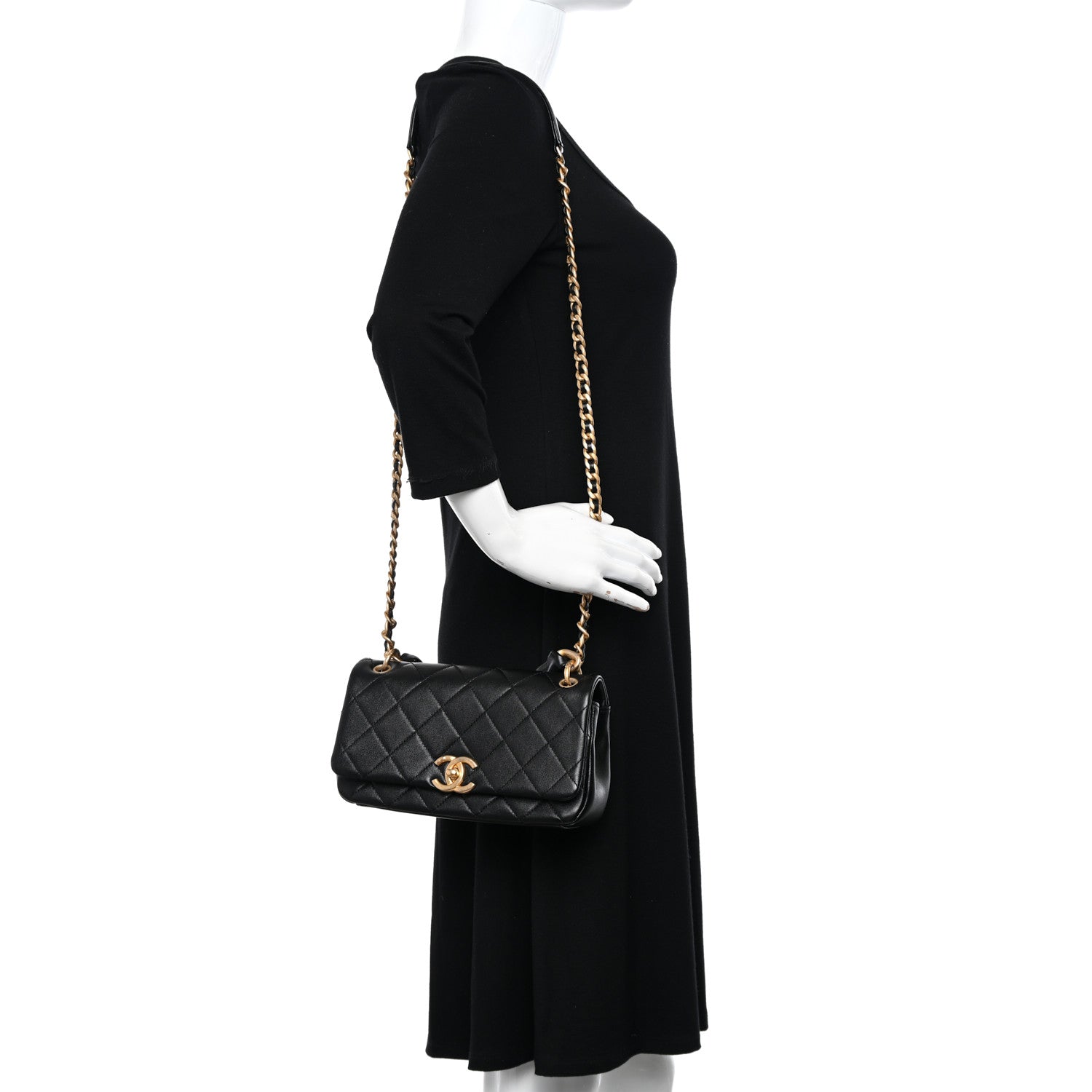 Chanel Shiny Lambskin Chain Is More Flap Black 2 of 11