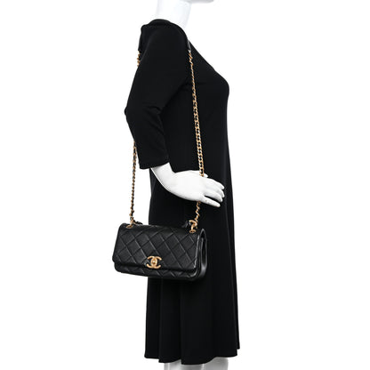 Chanel Shiny Lambskin Chain Is More Flap Black 2 of 11