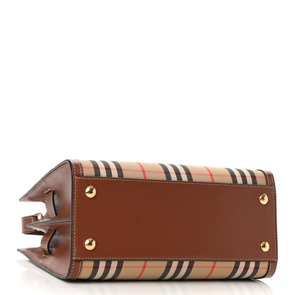 Burberry Calfskin Vintage Check Mini Two Handle Title Bag Archive Beige 4 of 9