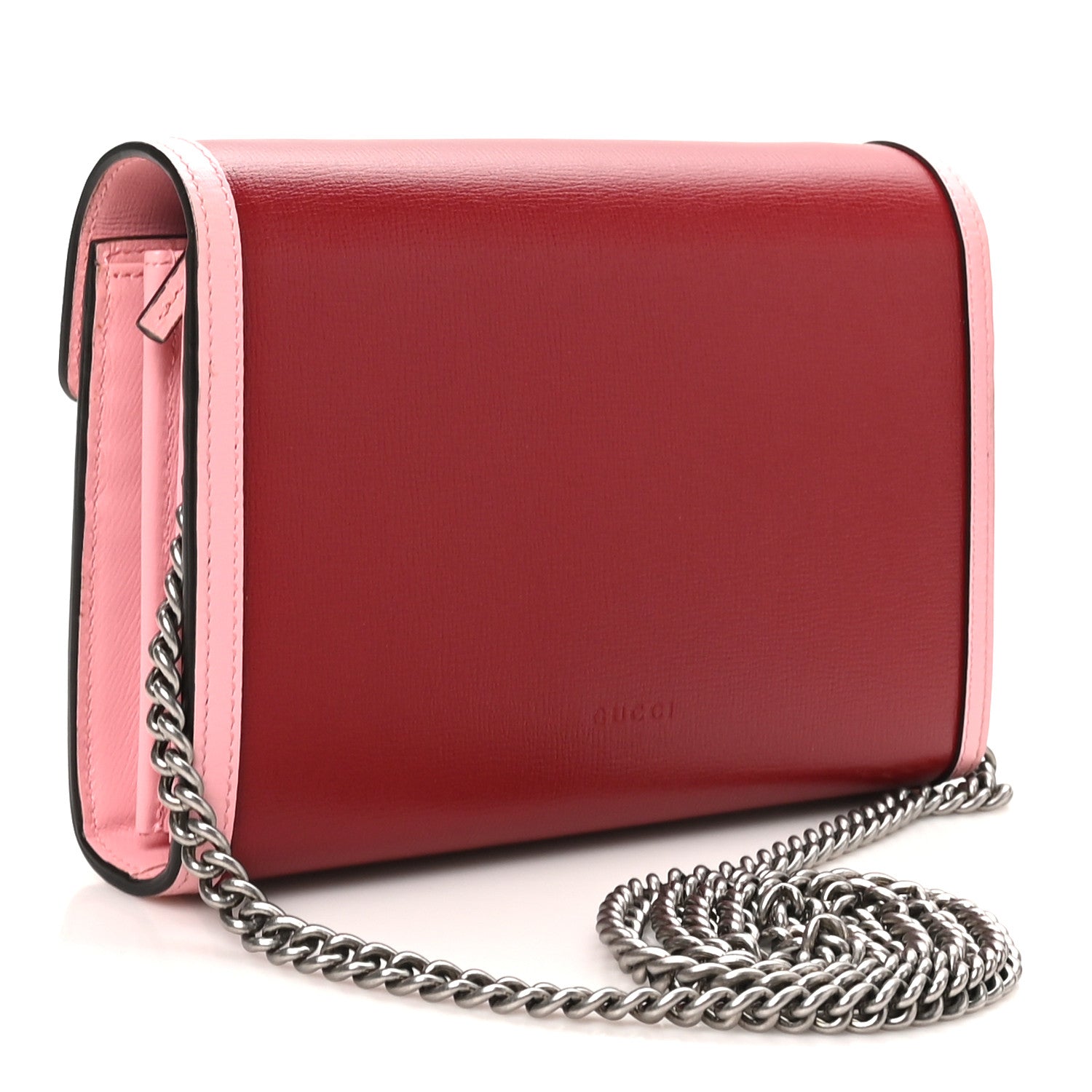 Gucci Azalea Calfskin Enamel Mini Dionysus Chain Wallet New Cherry Red Wild Rose Off White 3 of 11
