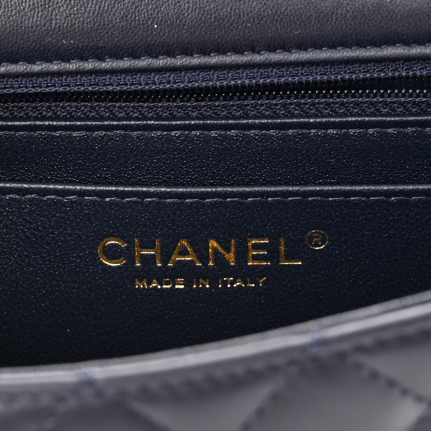 Chanel Lambskin Quilted Mini Rectangular Flap Dark Navy Blue 5 of 9
