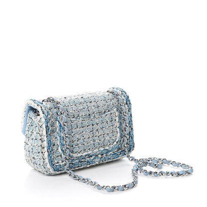 Chanel Tweed Braid Mini Flap Blue White Navy 2 of 9