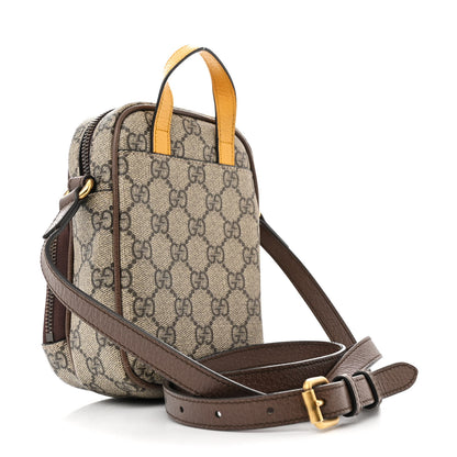 Gucci GG Supreme Monogram Mini Neo Vintage Double Zip Messenger Bag Beige New Acero Crop 3 of 11