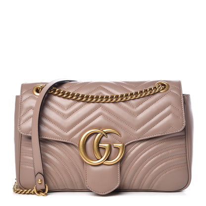 Gucci Calfskin Matelasse Medium GG Marmont Shoulder Bag Porcelain Rose 1 of 9