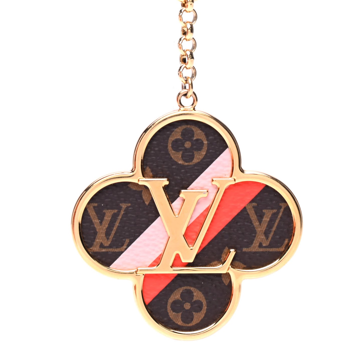 Metal Monogram Into The Flower Bag Charm Key Holder