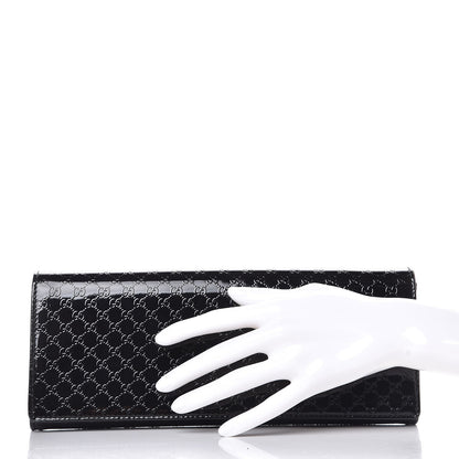 Gucci Patent Microguccissima Small Broadway Clutch Black 2 of 9