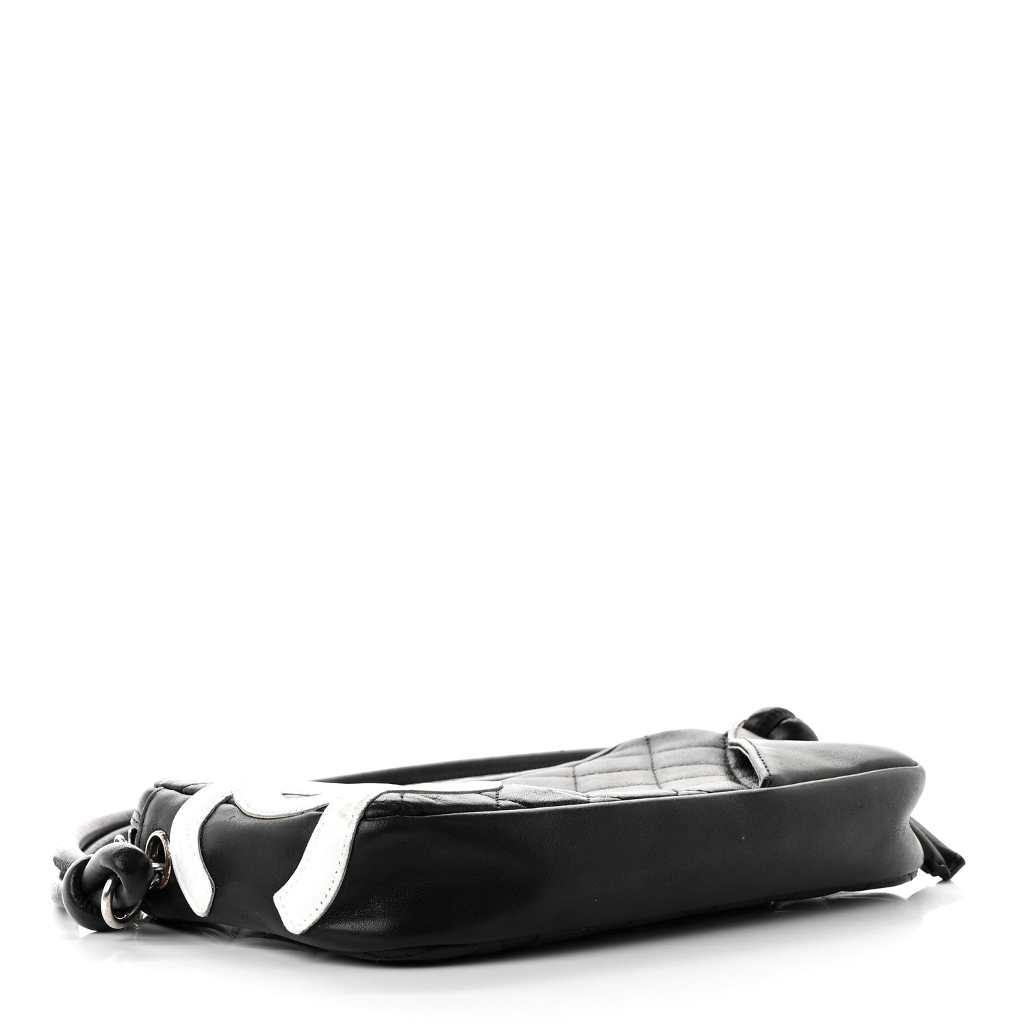 Chanel Calfskin Quilted Cambon Pochette Black White 4 of 9