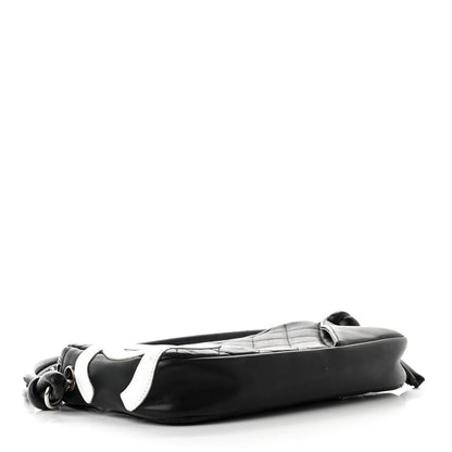 Chanel Calfskin Quilted Cambon Pochette Black White 4 of 9