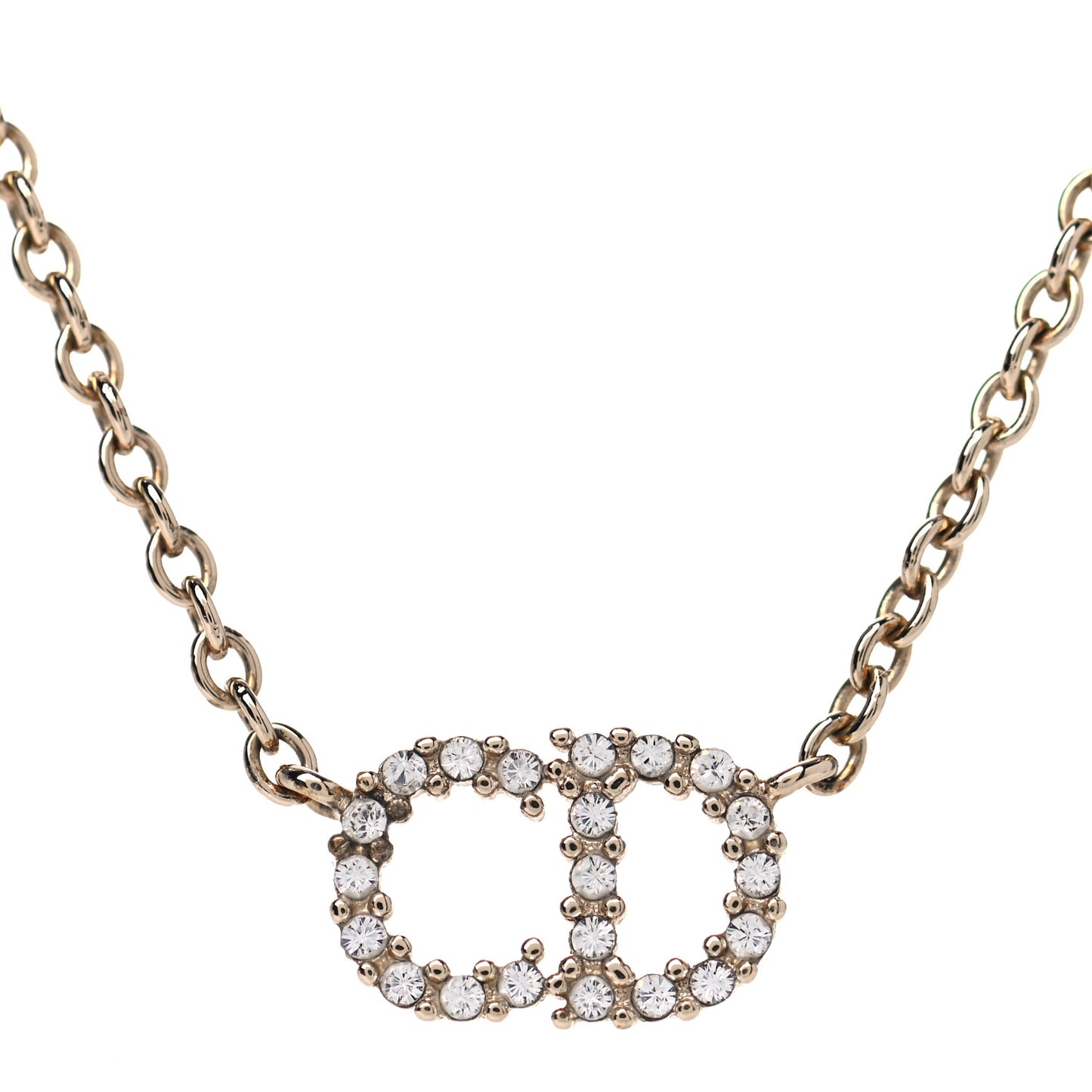 Metal Crystal Clair D Lune Necklace Gold