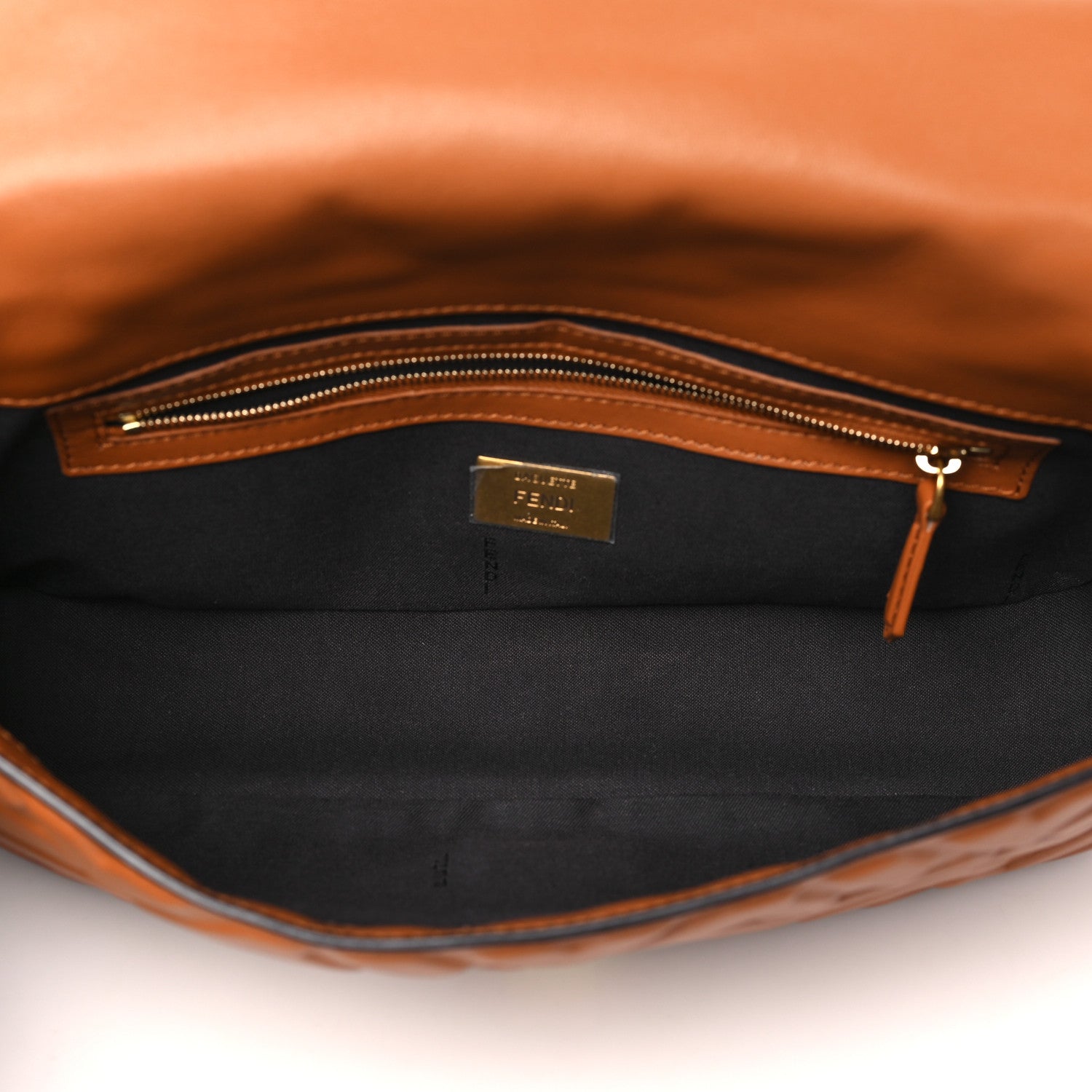 Fendi Nappa FF 1974 Embossed Baguette Coloniale 5 of 11