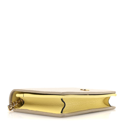 Gucci Dollar Calfskin Mini GG Marmont Chain Wallet Taupe Light Yellow 4 of 11