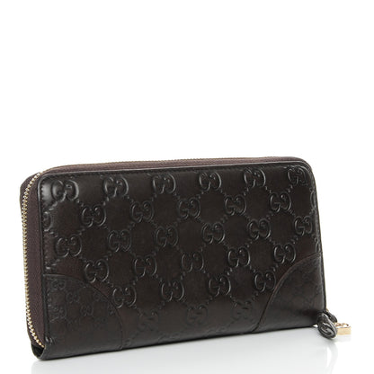 Gucci Guccissima Signature Microguccissima Bree Zip Around Wallet Chocolate 3 of 9