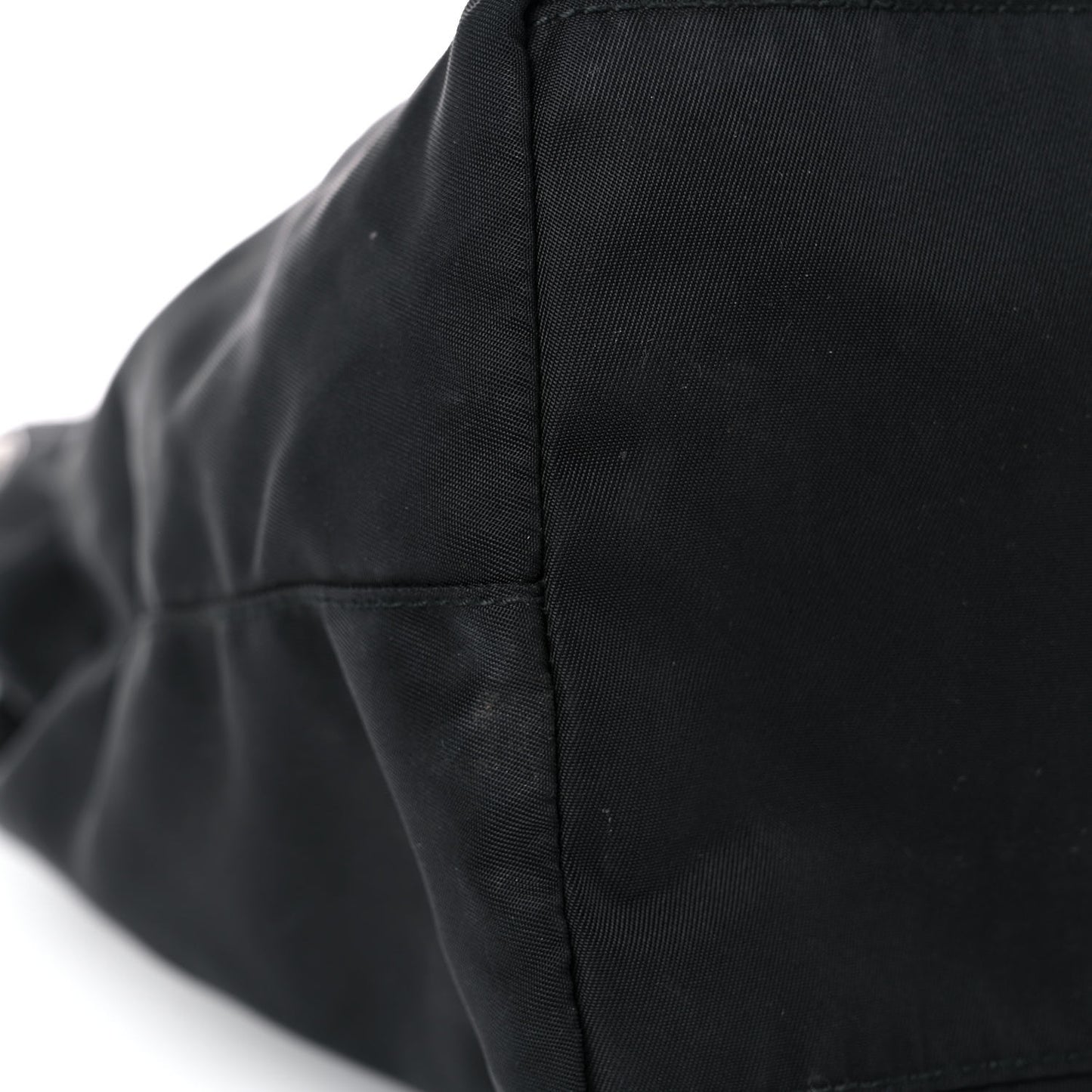 Nylon Vela Drawstring Shopping Tote Black