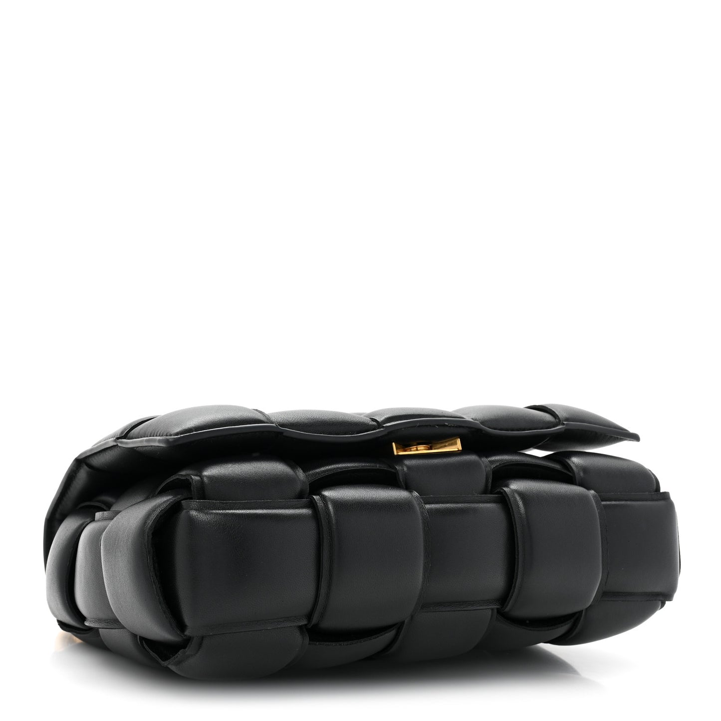 Lambskin Maxi Intreccio Padded Chain Cassette Crossbody Bag Black